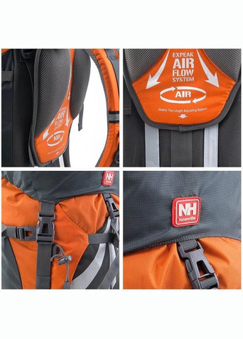 Рюкзак туристический NH70B070-B, 70 л+5 л, оранжевый Naturehike (286331025)