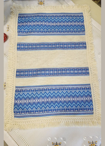 Ткано-декоративна серветка-рушник з бахромою на святковий кошик Hand Made (317205880)