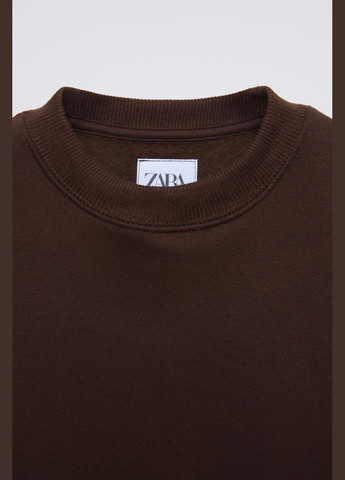 Коричневый стильный свитшот Zara (332984162)