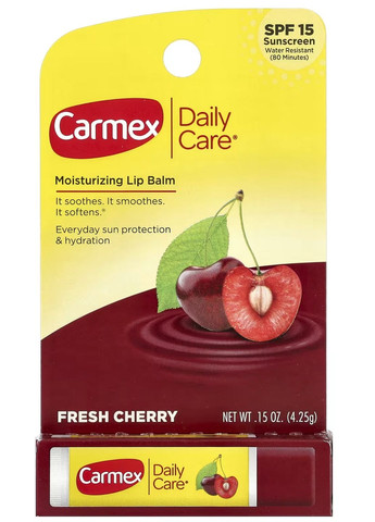 Daily Care, зволожуючий бальзам для губ, свіжа вишня SPF 15, 4,25 г Carmex (335064078)
