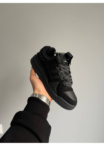 Чорні Осінні кросівки чоловічі і жіночі adidas forum “back to school” x bad bunny | адідас форум бед банні чорні No Brand