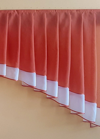 Ламбрекен Асиметрія карниз 250см теракотовий з білим (20_7_2,5м) Firanka Simple (333711344)