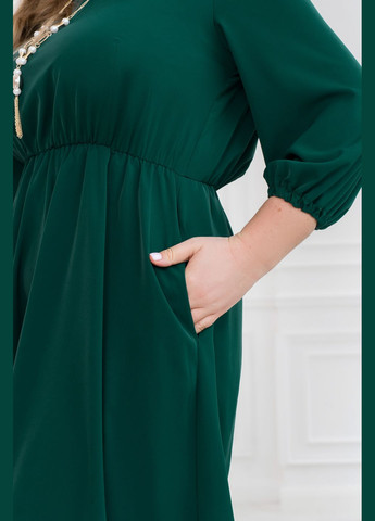 Зеленое повседневный монохромное платье колокол No Brand однотонное