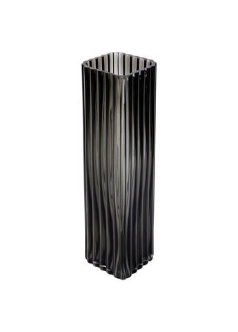 Ваза для квітів зі скла, декоративна, прямокутна, сіра, 28 см HP-1703 Yiwu (353502551)