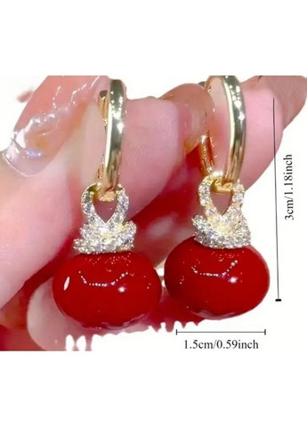 Сережки бижутерия Красная бусина No Brand (362947741)