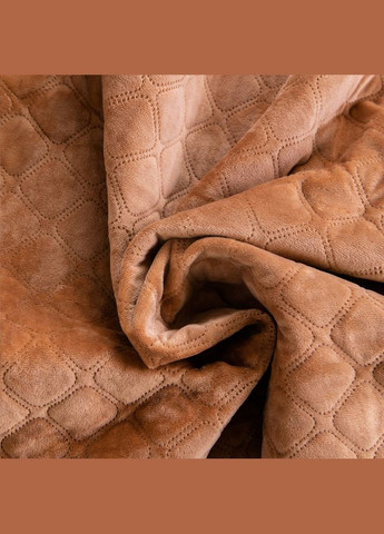 Покривало полуторне Velour Ромб 4-00515-22387 150х210 см кавовий ТЕП (364104624)