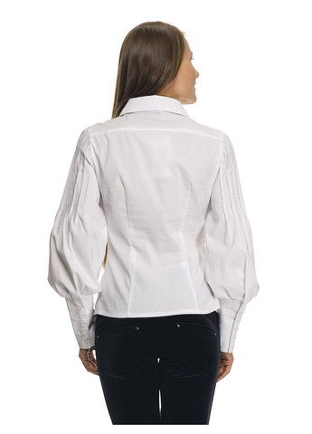 Деловая белая женская блузка с рукавом "буф" Р01 2 Льва (342415066)