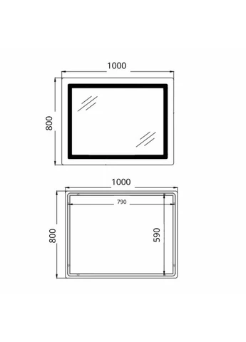 Дзеркало з LED-підсвічуванням Touch 1000х800 мм алюміній Qtap CA2 (393480283)