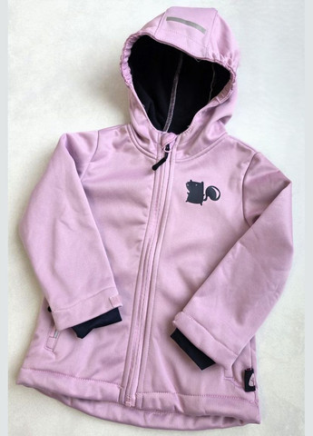 Сиреневая демисезонная детская куртка софтшел на флисе водонепроницаемая softshell Lupilu Куртка
