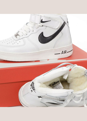 Кросівки зимові жіночі і чоловічі Nike Air Force 1 winter high white fur | Найк Аір Форс 1 високі білі з хутром No Brand білі зими (309006113)