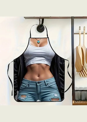 з приколом дівчина в джинсах 80 на 60 см різнобарвний Jannet Фартух (329194171)