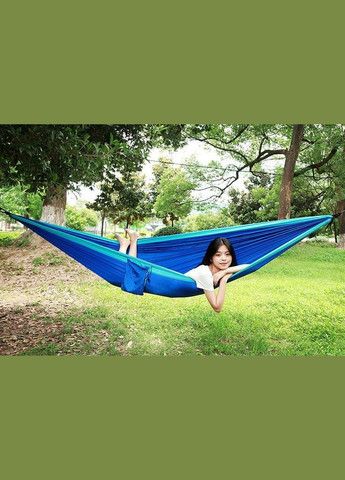 Гамак туристичний підвісний iCamp 270x140 см чорний з синім (R051061) No Brand (349844779)