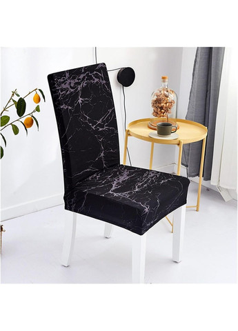Набор чехлов для стульев для столовой под черный мрамор Marble Pattern 4 шт. No Brand (342717033)