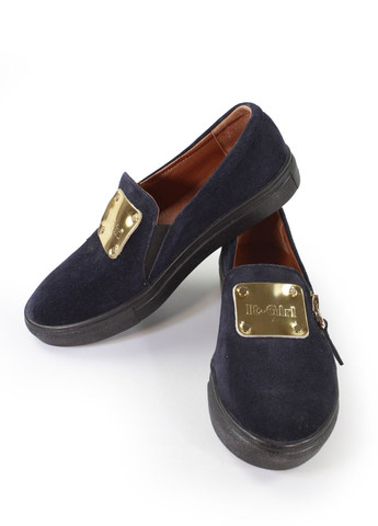 Темно-синій легкі шкіряні кеди It-Girl