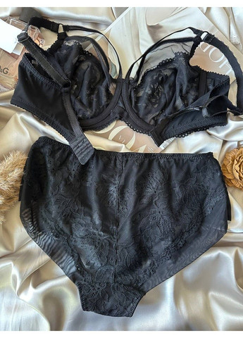 Черный женское нижнее белье черного цвета комплект Lanny Mode