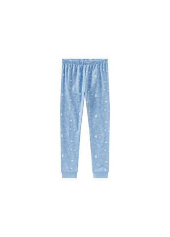 Голубая всесезон пижама для девочки лонгслив + брюки Lupilu