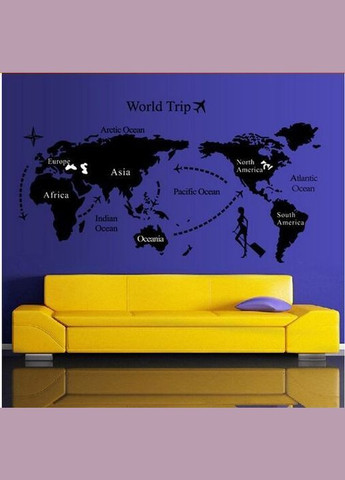 Наклейка интерьерная на стену Карта мира 130х70 см (ay9134) Green Life (322301225)