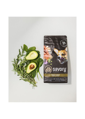 Корм сухий All Breed Sterilised rich in Fresh Turkey для стерилізованих собак усіх порід зі свіжою індичкою 12 кг Savory (362701743)