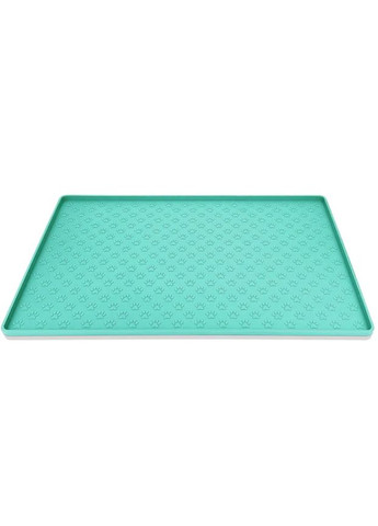 Силіконовий килимок під миску для собак та котів бірюзовий 48х30 см Ecotoys (270365798)