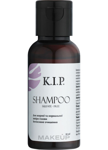 Бессульфатный шампунь для жирной и нормальной кожи головы "Интенсивная очистка" (пробник) Shampoo 30ml (1312800-31101584) K.I.P. (368624845)