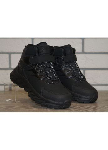 Черные повседневные, кэжуал зимние ботинки зимние детские / подростковые черные BBT