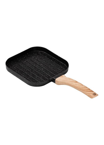 Сковорода гриль квадратная 18×18 см рифленая с гранитным покрытием черная HP39568B No Brand (369478318)