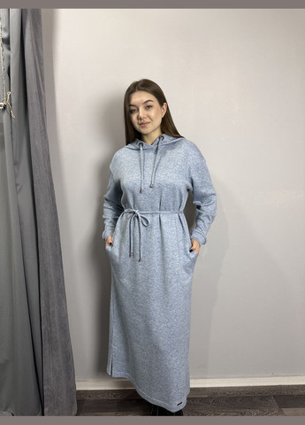 Голубое кэжуал женское ангоровое платье голубого цвета макси mkjl640021-1 Modna KAZKA