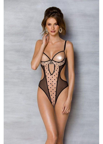 Еротичне боді MARINA BODY, S/M, beige, з відкритими чашками Passion (303878711)