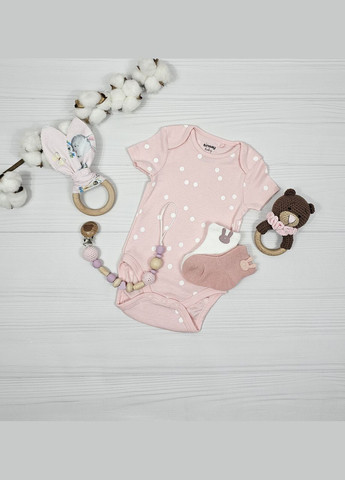 Букет з пелюшок для немовлят a.l.babybox Зайчик з мамою з боді рожевий No Brand (308752129)