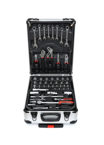 Великий універсальний набір інструментів для дому Kraft&Dele 188шт в валізі Ключі для авто Срібний No Brand (358516734)