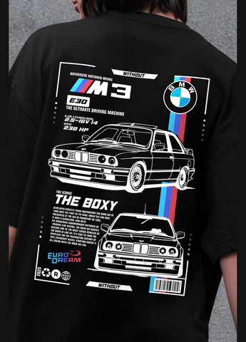 Женская Оверсайз Футболка С Принтом BMW Without - (334205594)