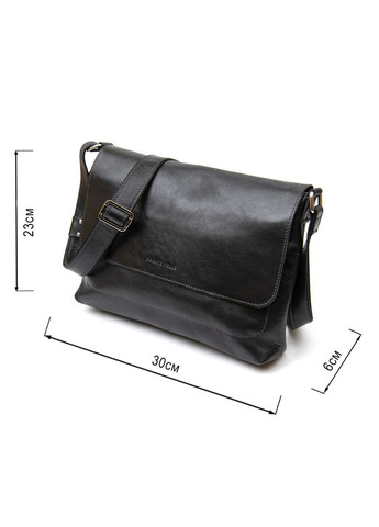 Кожаная мужская прямоугольная сумка 11429 Черный Grande Pelle (331907133)