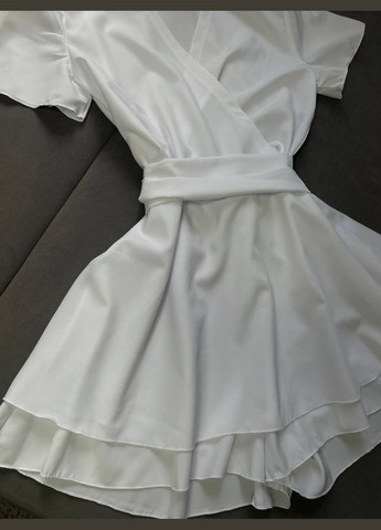 Жіночий комбінізон-сукня Україна комбінезон-шорти однотонний білий повсякденний софт