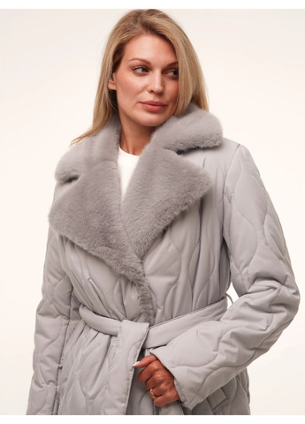 Светло-серая зимняя двубортная куртка куртка-пальто Alberto Bini