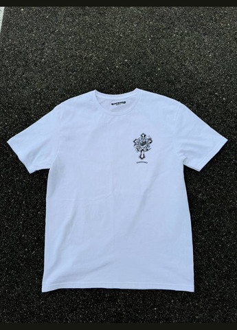 Белый комплект chrome hearts,хлопок,dtf печать,шорты и футболка No Brand