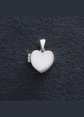 Срібний кулон Сердечко. Till death do us part - поки смерть нас не розлучить для фото 7352 Oniks (264023054)