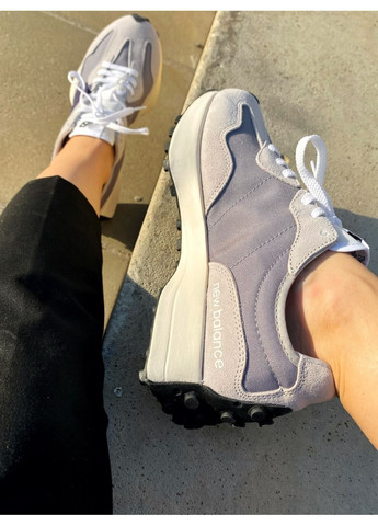 Сірі Осінні кросівки чоловічі new balance 327 grey / violet нью беланс 327 No Brand