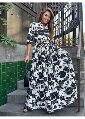 Белое повседневный платье issa pus 15275 белый/черный ISSA PLUS