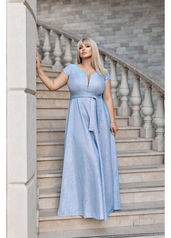 Голубое вечернее платье люрекс хамелеон 23059 голубой Tanita-Romario