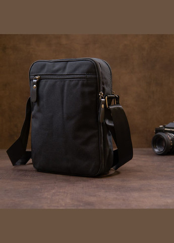 Чоловіча текстильна сумка через плече чорна кросбоді 20660 Vintage (329197659)