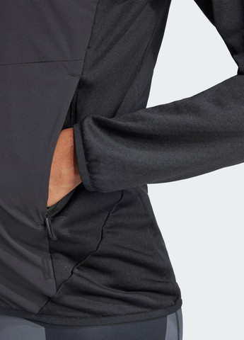 Черная демисезонная куртка terrex xperior climawarm+ wind light fleece hooded adidas