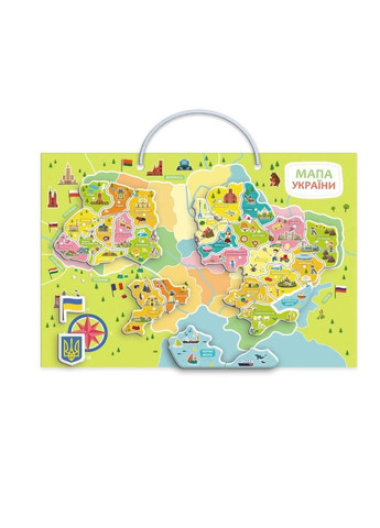 Развивающая игра "Магнитная карта Украины" 200268 30 магнитных элементов No Brand (365639138)