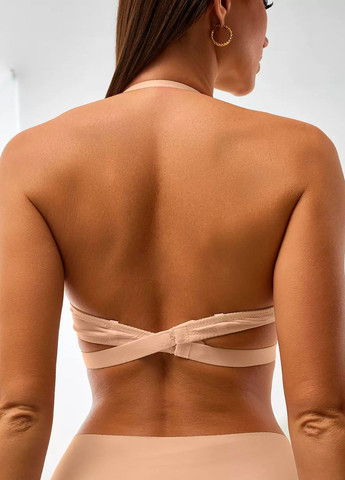 Бежевый базовый бесшовный бюстгалтер-трансформер Veronica с косточками