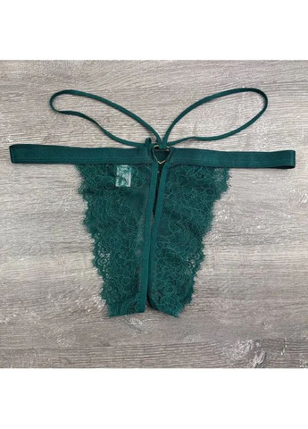 Зелений демісезонний витончений мереживний комплект спідньої білизни з розрізами – бюстгальтер та трусики No Brand Комплект білизни