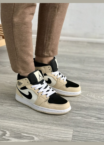 Кросівки жіночі і чоловічі Nike Air Jordan Retro 1 beige | Найк Аір Джордан Ретро 1 бежеві No Brand бежеві всесезони (307288667)