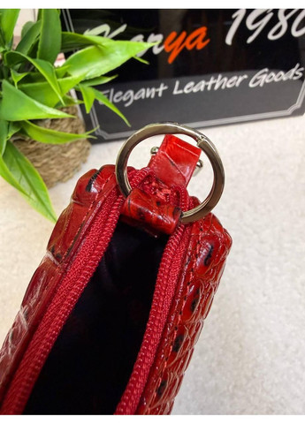 Ключниця натуральна шкіра на змійці червона кроко (436-648) Karya (370784594)