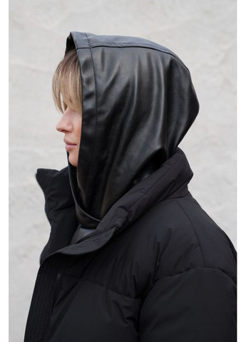 Теплая шапка капюшон кожаный копор на флисе Mathilda Black Woman Without (365254487)