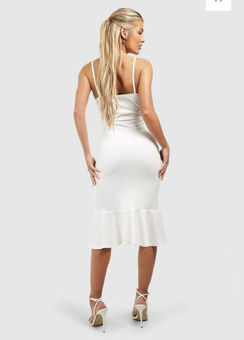 Білий повсякденний сукня Boohoo однотонна