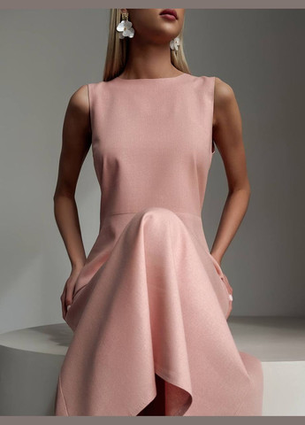 Пудровое кэжуал платье N.Family однотонное