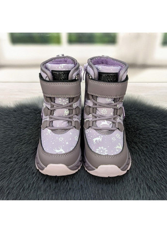 Сиреневые повседневные зимние ботинки дутики зимние детские для девочки Biki
